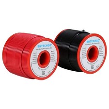 BNTECHGO 22 Gauge PVC 1007 Solid Electric Wire Red and Black Each 100 ft 22 A...
