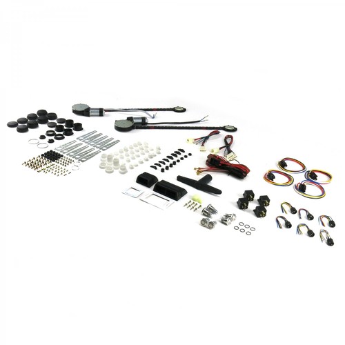 2-Door Power Window Kit with 3 Retro Billet Switches - Yellow Illumination - Picture 2 of 2