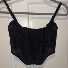 Urban Outfitters Out From Under Lace Modern Black Corset Top Bra Medium