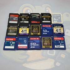 Lot of 15 Miscellaneous SD Cards Brands Include Sandisk Lexar - Untested - GC880