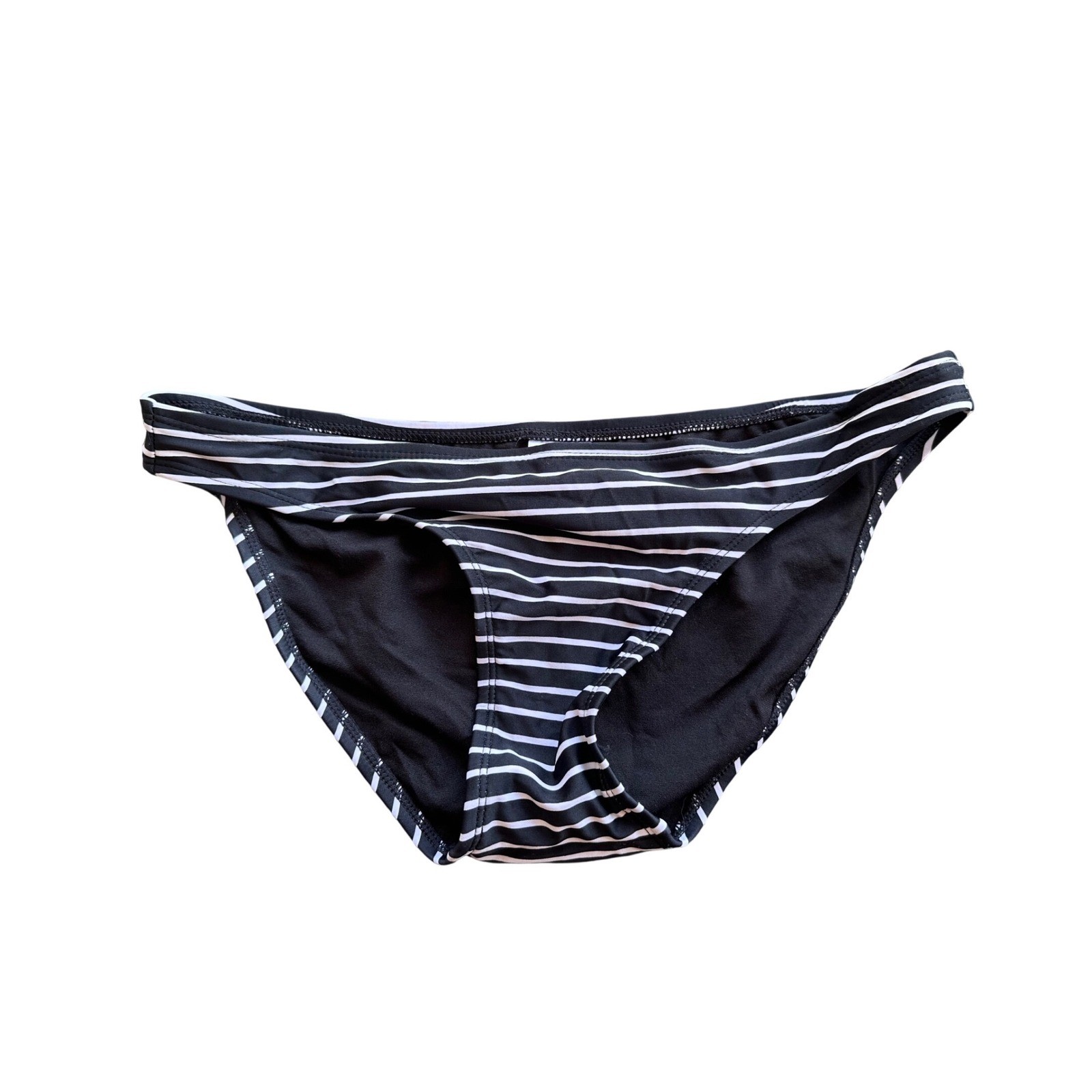 Xhilaration Womens Black White Striped Bikini Swim Bottoms Size Medium M