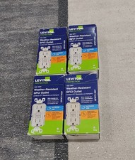 Leviton GFWT1-KGY 15 Amp 125V GFCI Outlet Gray Electrical Outlet LOT OF 4