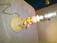 VINTAGE WOODEN CHILD'S TABLE LAMP CLOWN THEME UNDERWRITERS LABROTORIES