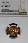 1961 D NGC 1C MS65RD LINCOLN MEMORIAL CENT #B52493 — photo 1