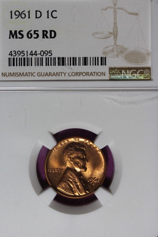 1961 D NGC 1C MS65RD LINCOLN MEMORIAL CENT #B52493