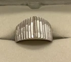925 Sterling Silver Vintage Mexico Modernist Textured Ribbed Design Ring Sz8 10g