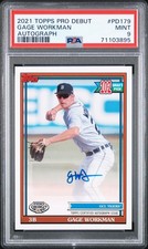 2021 TOPPS PRO DEBUT AUTO #PD179 GAGE WORKMAN PSA 9