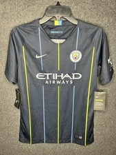 New! Nike Manchester City Youth XL ETIHAD Airways Soccer Jersey Football 2018