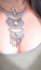 Talisman Vessel Necklace Angelic Haniel Iridescent Crystal Wearable Energy