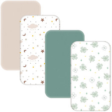 4 Pack Bassinet Sheets - 33"X20" Bedside Bassinet Sheets for Baby Delight, Angel
