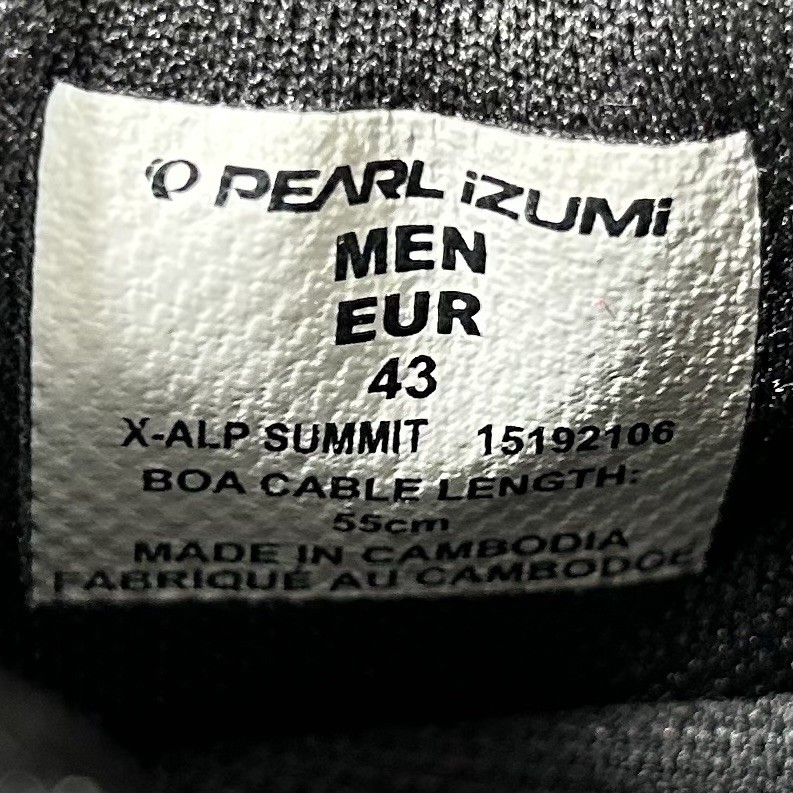 Pearl Izumi  X-ALP Summit BOA Mens Sz EU 43 US 10 Grey Black Cycling Shoes Used