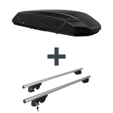 Dachbox Thule Pulse 2 XL + Dachträger Menabo Sherman für VW Golf Sportsvan AM1