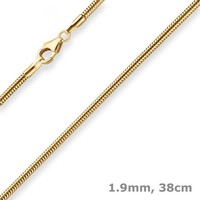 1,9Mm Schlangenkette Goldkette Collier Halskette Aus 333 Gold Gelbgold 38Cm