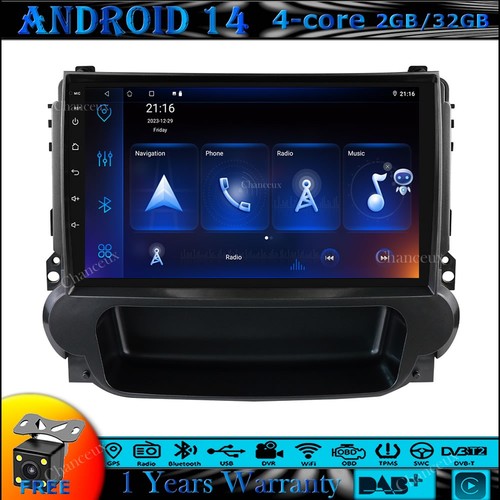9"Android 14 Autoradio Carplay GPS SAT Nav DAB Stereo For Chevrolet Malibu 12-15