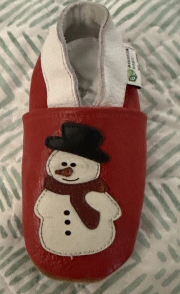 Augusta Baby-Snowman-Red Leather Infant Soft sole shoes Size 12-18 Mths Moc-A800 - Image 2 of 4