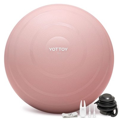 YOTTOY Anti-Burst Exercise Ball for Working Out, Yoga 30IN/68-75cm, pink