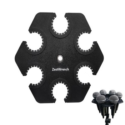 Hexagon Multi Mic Holder for Wired and Wireless，Compatible with 5/8'' 3/8'' Mic...
