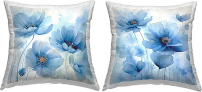 Fading Blue Flower Petals Outdoor Throw Pillows by Irena Orlov, Set of 2