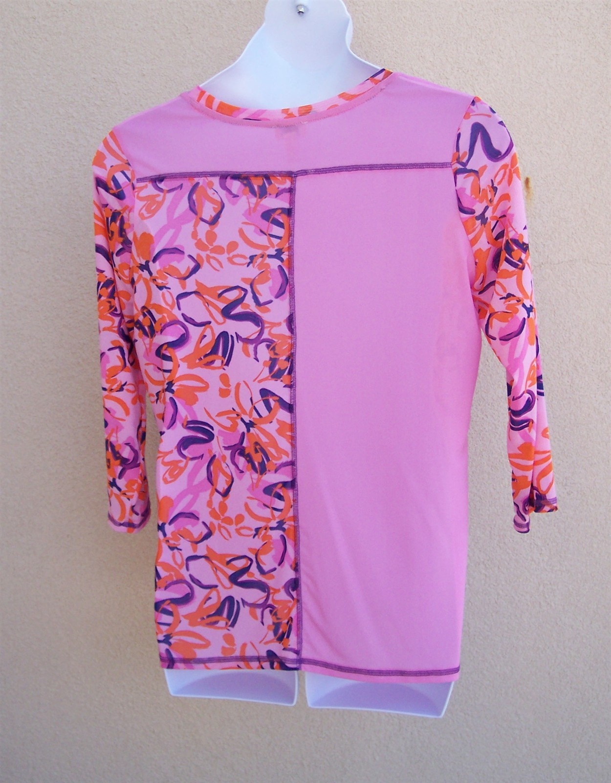 LOGO Layers Lori Goldstein Mesh Patchwork Top L V… - image 9