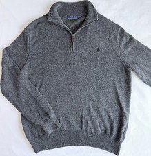 Polo Ralph Lauren Men's XL Knit 1/4 Zip Mock Neck Pullover Sweater Gray