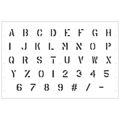 1/2 Inch Military Letter and Number Stencil Set   10 Mil Numbers & Letters