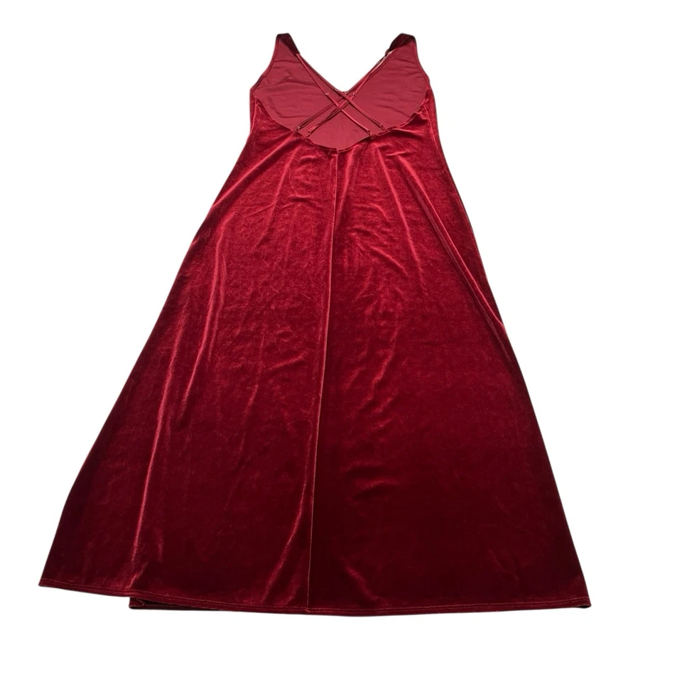 Fredericks of Hollywood Y2K Dress Womens L Red Velvet Slip Maxi Fairy Whimsigoth - Image 4 of 4