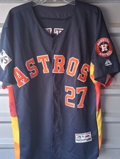 Houston Astros #27 Jose Altuve Stitched 2017 World Series Patch SZ 44 NAVY 