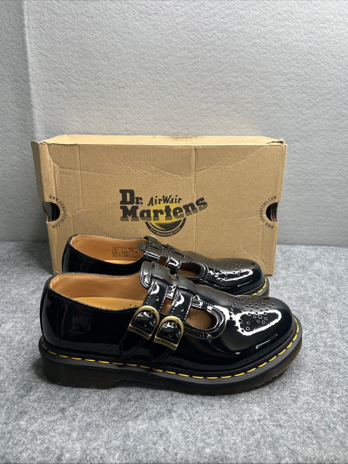 Dr Martens Mary Jane Shoes Womens 8 Black Patent Leather