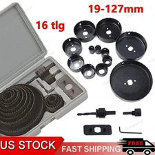 16PCS / Set Hole Saw Cutter Set 3/4" - 5" Wood Plastic Sheet Metal Drill Bit Kit