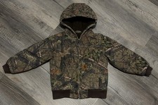Carhartt Mossy Oak Hooded Camo Jacket Quilt Lined Canvas Youth Kids Size