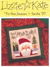 Lizzie Kate 'TIS THE SEASON - SANTA '07 Cross Stitch Leaflet w/ Charm Pack  Xmas