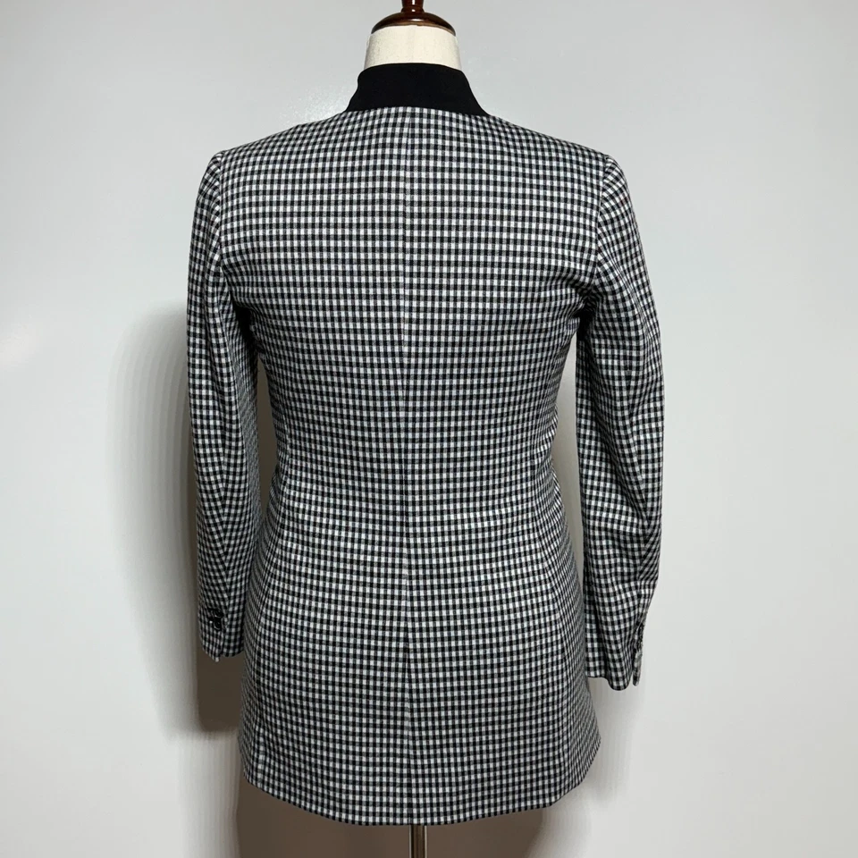 Blazer Bar III Mujer 10 Negro Blanco Guinga Cuadros Un Botón Chaqueta de Carrera Foto 3 de 4
