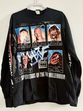 WWF Superstars Of The New Millennium Vintage Sz XL Sample Tee Long Sleeve Black