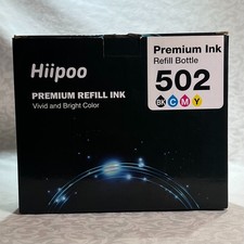 Hiipoo 502 Ink Refill Bottles 4 Pack BK C M Y Epson EcoTank New