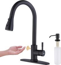 Keer Touchless Pull-Down Kitchen Faucet Motion Sensor Soap Dispenser Black
