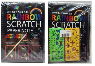 4x Rainbow Scratch Paper Scratch Art for Kids