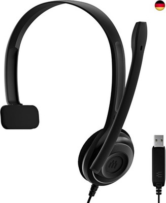 PC7 USB Mono-Headset für PC & Mac - Leichtes kabelgebundenes On-Ear-Headset, Mik