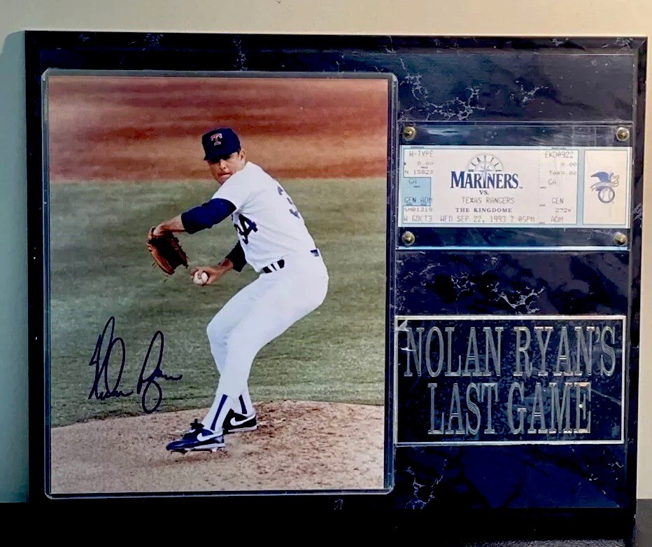 1993 Nolan Ryan Farewell Game Texas Rangers/Mariners 12 X 18