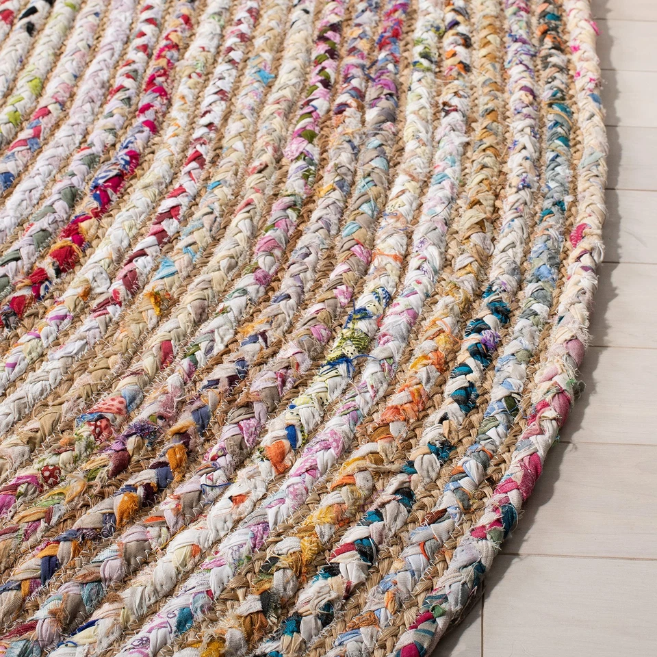 Area Rug 6x9 Oval - Cape Cod Collection - Beige & Multi, Handmade Jute & Cott... - Image 3 of 4