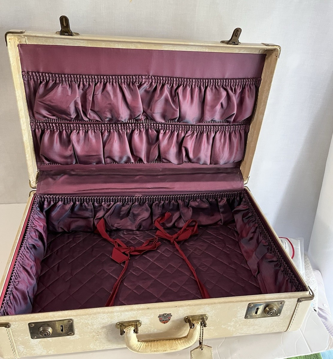 Vintage antique McBRINE BAGGAGE suitcase | eBay
