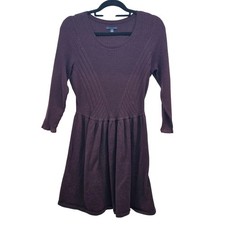 American Eagle Outfitters Plum Burgundy Ribbed Knit Fit & Flare Sweater Dress XL