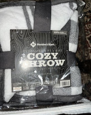 Members Mark Oversized Cozy Throw Soft and Cozy Reversible 60 x72 