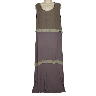 Jackie Loves John Lagenlook Maxi Dress OS Layered Brown Natural Fiber Boho USA