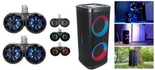  2 KICKER 45KMTDC65 Dual 6.5" Marine Wakeboard Tower LED Speakers Party Speaker