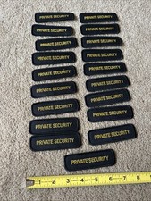19 PRIVATE SECURITY EMBROIDERY PATCHES BLACK  GOLD