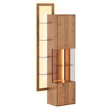 Vitrine D'Exposition Collodi Verre 73x37x175cm 2-türig Bois Massif Huilé Coloris