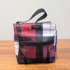 Thirty One Carry All Caddy Red Black Plaid Ch...