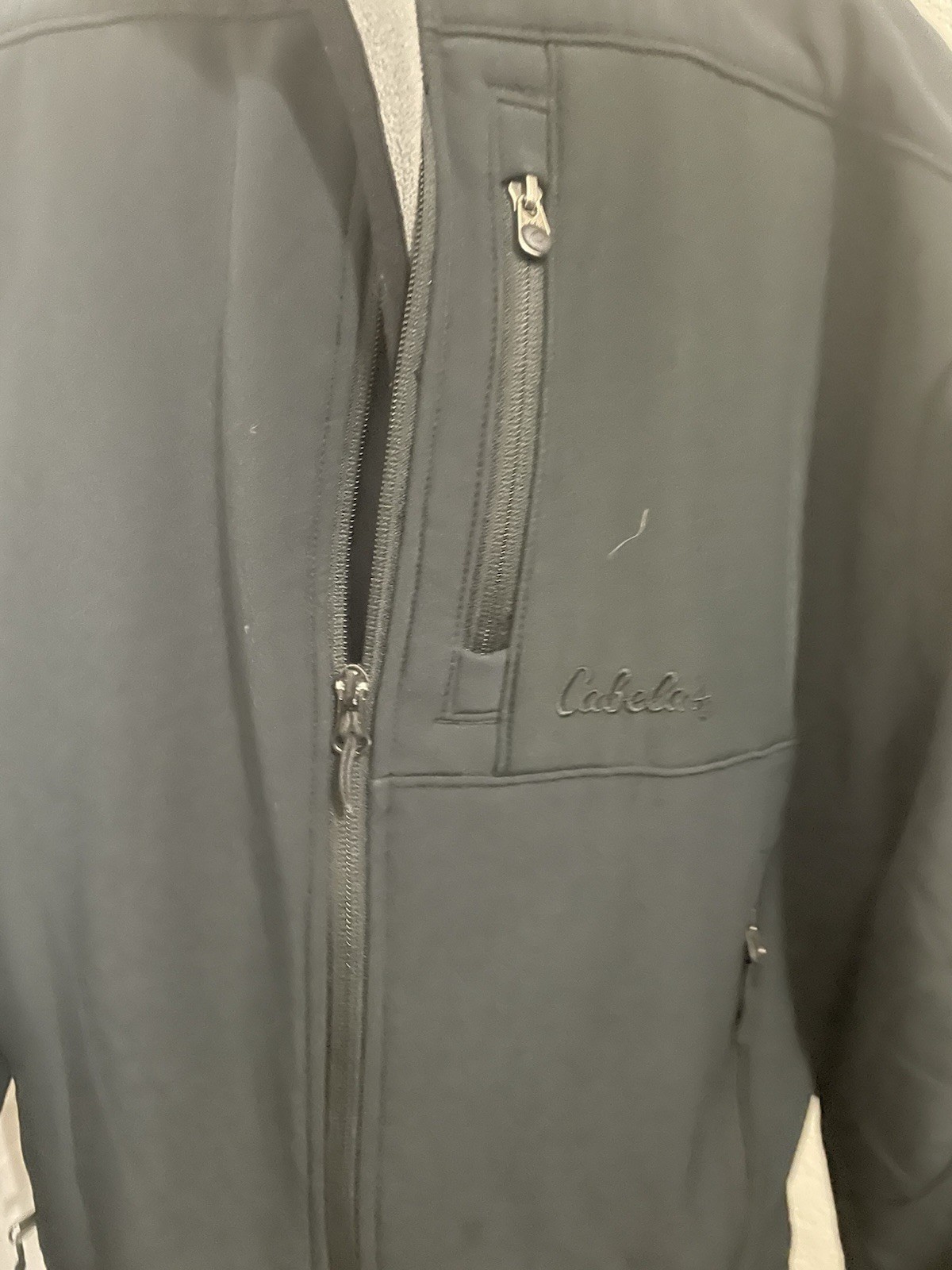 Cabelas Softshell Black Full Zip Jacket Size Large - image 1