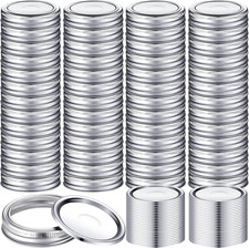 Patelai 100 Pcs Regular Mouth Canning Lids with Rings 70Mm Mason Jar Lids with B