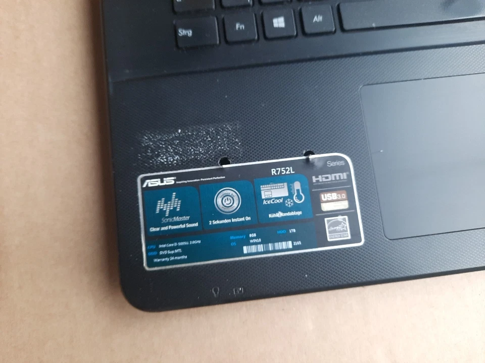Asus R752L Core i3-5005U @ 2.0GHz      # 105 - Bild 4 von 4